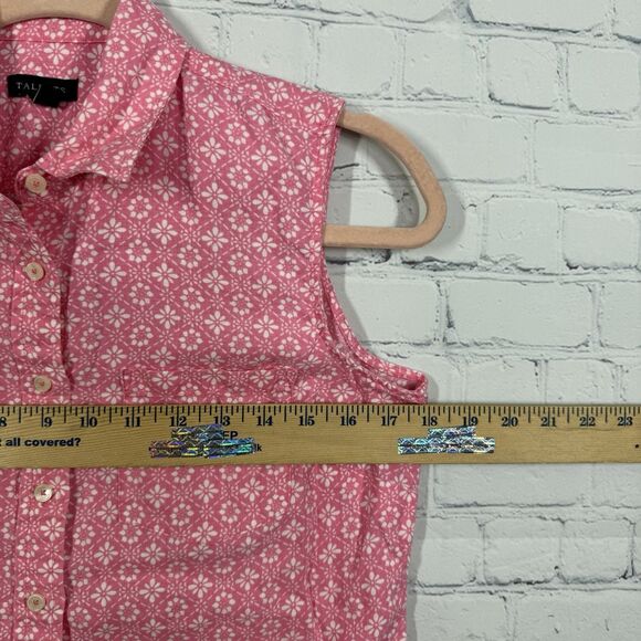Talbots Blouse Women Small Cottage Gauze Linen Resort Vacation Summer Top - Picture 6 of 7
